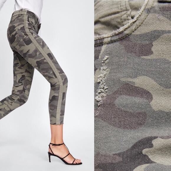 ZARA Z1975 CAMOUFLAGE SKINNY JEANS SIZE 2 - Picture 2 of 15